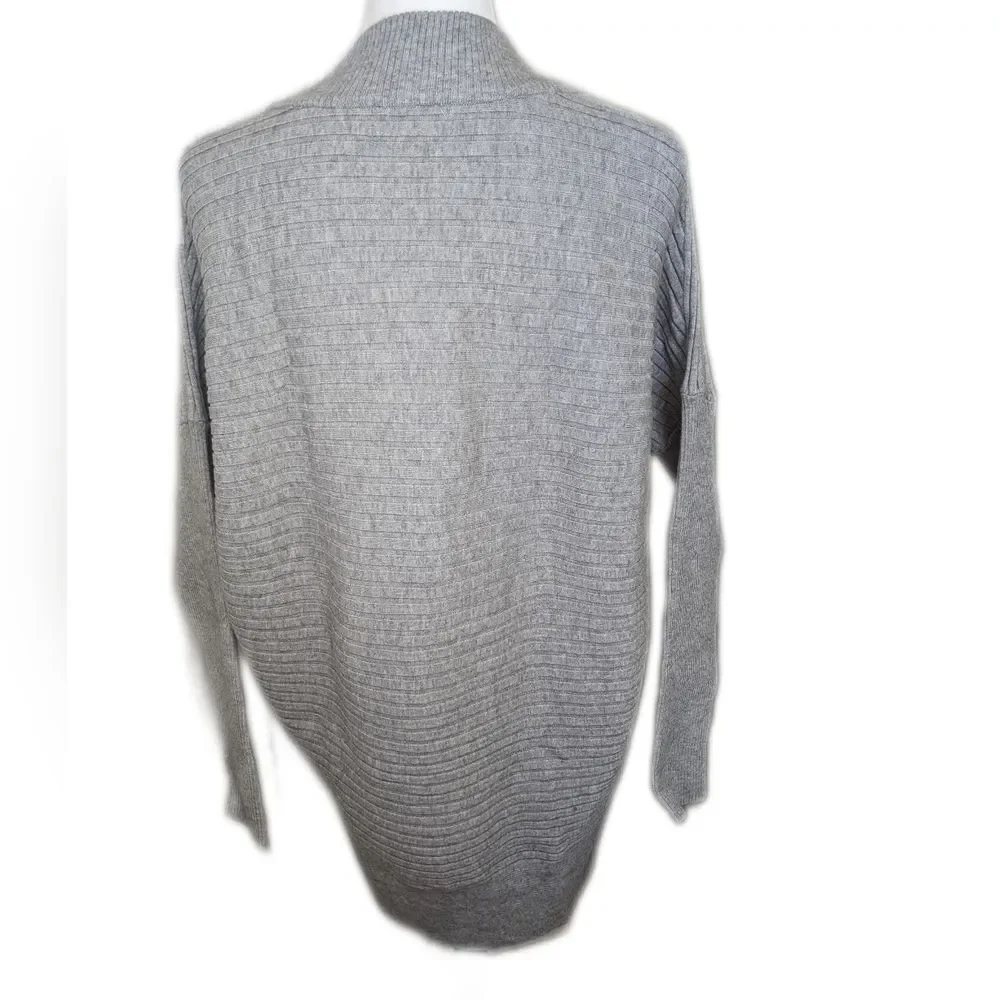 Stitchdrop NWT gray ribbed v-neck sweater, dolman sleeve, viscose blend S